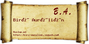 Biró Aurélián névjegykártya